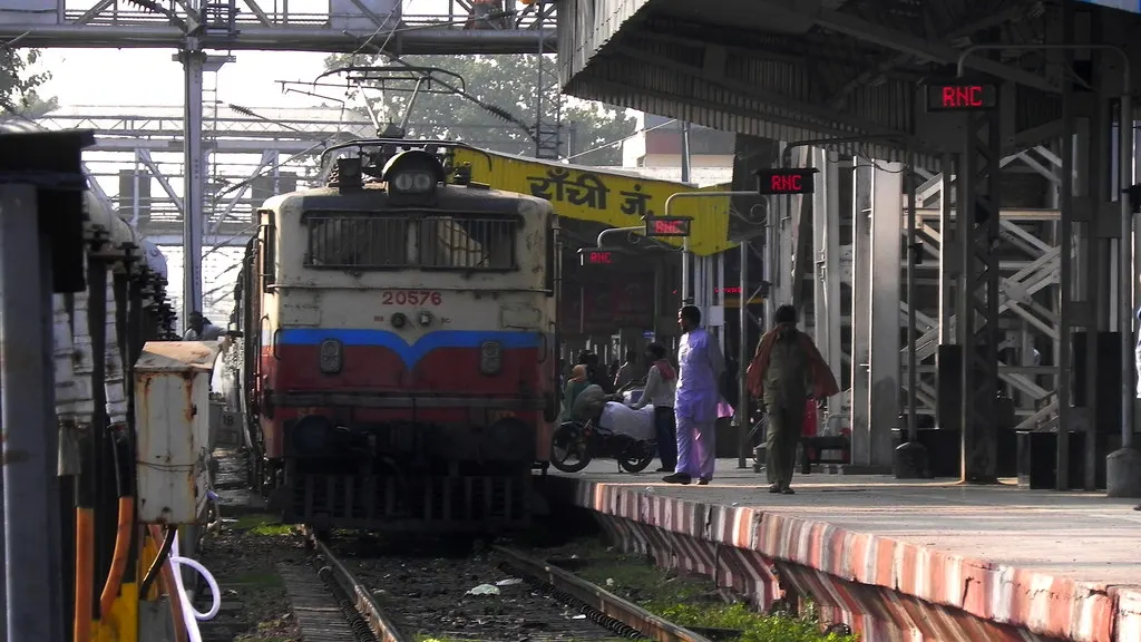 The Jammu Tawi Express standing at a station platform